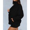imageBTFBM Womens Fleece Jackets Fall Winter Clothes 2025 Stand Collar Outwear Jacket Zip Up Casual Fuzzy Coats PocketsBlack
