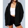 imageBTFBM Womens Fleece Jackets Fall Winter Clothes 2025 Stand Collar Outwear Jacket Zip Up Casual Fuzzy Coats PocketsBlack