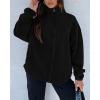 imageBTFBM Womens Fleece Jackets Fall Winter Clothes 2025 Stand Collar Outwear Jacket Zip Up Casual Fuzzy Coats PocketsBlack