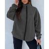imageBTFBM Womens Fleece Jackets Fall Winter Clothes 2025 Stand Collar Outwear Jacket Zip Up Casual Fuzzy Coats PocketsDark Grey