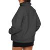 imageBTFBM Womens Fleece Jackets Fall Winter Clothes 2025 Stand Collar Outwear Jacket Zip Up Casual Fuzzy Coats PocketsDark Grey