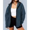 imageBTFBM Womens Fleece Jackets Fall Winter Clothes 2025 Stand Collar Outwear Jacket Zip Up Casual Fuzzy Coats PocketsGrey Blue