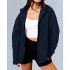 imageBTFBM Womens Fleece Jackets Fall Winter Clothes 2025 Stand Collar Outwear Jacket Zip Up Casual Fuzzy Coats PocketsNavy