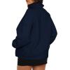 imageBTFBM Womens Fleece Jackets Fall Winter Clothes 2025 Stand Collar Outwear Jacket Zip Up Casual Fuzzy Coats PocketsNavy
