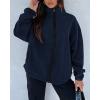 imageBTFBM Womens Fleece Jackets Fall Winter Clothes 2025 Stand Collar Outwear Jacket Zip Up Casual Fuzzy Coats PocketsNavy