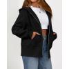 imageBTFBM Zip Up Hoodie Women Fleece Oversized Sweatshirts 2025 Fall Fashion Outfits Casual Y2k Jackets Winter ClothesBlack