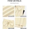 imageBTFBM Palazzo Pants for Women 2025 Fall Striped Flowy Tie Knot Wide Leg High Waist Dressy Casual Work Pants TrousersApricot