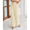 imageBTFBM Palazzo Pants for Women 2025 Fall Striped Flowy Tie Knot Wide Leg High Waist Dressy Casual Work Pants TrousersApricot
