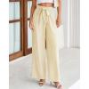 imageBTFBM Palazzo Pants for Women 2025 Fall Striped Flowy Tie Knot Wide Leg High Waist Dressy Casual Work Pants TrousersApricot