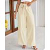 imageBTFBM Palazzo Pants for Women 2025 Fall Striped Flowy Tie Knot Wide Leg High Waist Dressy Casual Work Pants TrousersApricot