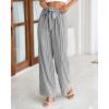 imageBTFBM Palazzo Pants for Women 2025 Fall Striped Flowy Tie Knot Wide Leg High Waist Dressy Casual Work Pants TrousersBlack