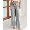 imageBTFBM Palazzo Pants for Women 2025 Fall Striped Flowy Tie Knot Wide Leg High Waist Dressy Casual Work Pants TrousersBlack