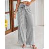 imageBTFBM Palazzo Pants for Women 2025 Fall Striped Flowy Tie Knot Wide Leg High Waist Dressy Casual Work Pants TrousersBlack