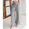 imageBTFBM Palazzo Pants for Women 2025 Fall Striped Flowy Tie Knot Wide Leg High Waist Dressy Casual Work Pants TrousersBlack