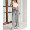 imageBTFBM Palazzo Pants for Women 2025 Fall Striped Flowy Tie Knot Wide Leg High Waist Dressy Casual Work Pants TrousersBlack