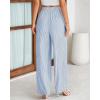 imageBTFBM Palazzo Pants for Women 2025 Fall Striped Flowy Tie Knot Wide Leg High Waist Dressy Casual Work Pants TrousersBlue
