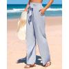 imageBTFBM Palazzo Pants for Women 2025 Fall Striped Flowy Tie Knot Wide Leg High Waist Dressy Casual Work Pants TrousersBlue