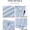 imageBTFBM Palazzo Pants for Women 2025 Fall Striped Flowy Tie Knot Wide Leg High Waist Dressy Casual Work Pants TrousersBlue