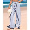imageBTFBM Palazzo Pants for Women 2025 Fall Striped Flowy Tie Knot Wide Leg High Waist Dressy Casual Work Pants TrousersBlue