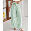imageBTFBM Palazzo Pants for Women 2025 Fall Striped Flowy Tie Knot Wide Leg High Waist Dressy Casual Work Pants TrousersGreen