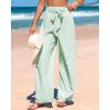 imageBTFBM Palazzo Pants for Women 2025 Fall Striped Flowy Tie Knot Wide Leg High Waist Dressy Casual Work Pants TrousersGreen