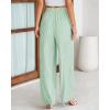 imageBTFBM Palazzo Pants for Women 2025 Fall Striped Flowy Tie Knot Wide Leg High Waist Dressy Casual Work Pants TrousersGreen