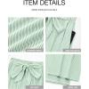 imageBTFBM Palazzo Pants for Women 2025 Fall Striped Flowy Tie Knot Wide Leg High Waist Dressy Casual Work Pants TrousersGreen