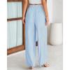 imageBTFBM Palazzo Pants for Women 2025 Fall Striped Flowy Tie Knot Wide Leg High Waist Dressy Casual Work Pants TrousersLight Blue