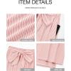 imageBTFBM Palazzo Pants for Women 2025 Fall Striped Flowy Tie Knot Wide Leg High Waist Dressy Casual Work Pants TrousersPink