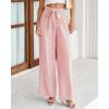 imageBTFBM Palazzo Pants for Women 2025 Fall Striped Flowy Tie Knot Wide Leg High Waist Dressy Casual Work Pants TrousersPink