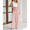 imageBTFBM Palazzo Pants for Women 2025 Fall Striped Flowy Tie Knot Wide Leg High Waist Dressy Casual Work Pants TrousersPink