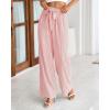 imageBTFBM Palazzo Pants for Women 2025 Fall Striped Flowy Tie Knot Wide Leg High Waist Dressy Casual Work Pants TrousersPink