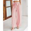 imageBTFBM Palazzo Pants for Women 2025 Fall Striped Flowy Tie Knot Wide Leg High Waist Dressy Casual Work Pants TrousersPink
