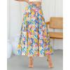 imageBTFBM Womens Floral Print Midi Maxi Skirts 2025 Summer Casual Aline Elastic High Waist Pleated Flowy Long Skirt PocketsFloral Multicolour