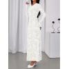 imageBTFBM Wedding Guest Dresses for Women 2025 Fall Elegant Floral Lace Ruched Long Sleeve Bodycon Cocktail Party Maxi DressWhite