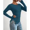 imageBTFBM Asymmetrical Tops for Women Long Sleeve Shirts Fall 2025 Ruched Slit Fitted Basic Tees Y2k Going Out Tunic TopDark Blue