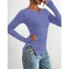 imageBTFBM Asymmetrical Tops for Women Long Sleeve Shirts Fall 2025 Ruched Slit Fitted Basic Tees Y2k Going Out Tunic TopGrey Blue