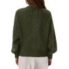 imageBTFBM Chunky Cardigan Sweaters for Women Fall Fashion 2025 Button Lantern Long Sleeve Cable Knit Winter Coats OuterwearArmy Green