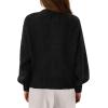 imageBTFBM Chunky Cardigan Sweaters for Women Fall Fashion 2025 Button Lantern Long Sleeve Cable Knit Winter Coats OuterwearBlack