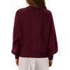 imageBTFBM Chunky Cardigan Sweaters for Women Fall Fashion 2025 Button Lantern Long Sleeve Cable Knit Winter Coats OuterwearBurgundy