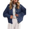 imageBTFBM Chunky Cardigan Sweaters for Women Fall Fashion 2025 Button Lantern Long Sleeve Cable Knit Winter Coats OuterwearDark Blue