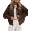 imageBTFBM Chunky Cardigan Sweaters for Women Fall Fashion 2025 Button Lantern Long Sleeve Cable Knit Winter Coats OuterwearDark Brown