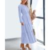 imageBTFBM Fall Dresses for Women 2025 Casual Long Sleeve V Neck Elastic Waist Lightweight Maxi Wedding Guest Dress PocketsLight Blue