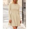 imageBTFBM Fall Dresses for Women 2025 Elegant Classy Flowy A Line Long Sleeve Business Homecoming Cocktail Sweater DressApricot