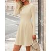 imageBTFBM Fall Dresses for Women 2025 Elegant Classy Flowy A Line Long Sleeve Business Homecoming Cocktail Sweater DressApricot