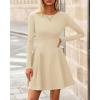 imageBTFBM Fall Dresses for Women 2025 Elegant Classy Flowy A Line Long Sleeve Business Homecoming Cocktail Sweater DressApricot