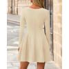 imageBTFBM Fall Dresses for Women 2025 Elegant Classy Flowy A Line Long Sleeve Business Homecoming Cocktail Sweater DressApricot