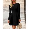 imageBTFBM Fall Dresses for Women 2025 Elegant Classy Flowy A Line Long Sleeve Business Homecoming Cocktail Sweater DressBlack