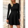 imageBTFBM Fall Dresses for Women 2025 Elegant Classy Flowy A Line Long Sleeve Business Homecoming Cocktail Sweater DressBlack
