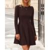 imageBTFBM Fall Dresses for Women 2025 Elegant Classy Flowy A Line Long Sleeve Business Homecoming Cocktail Sweater DressBrown